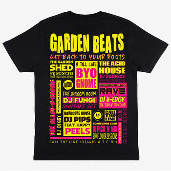 Garden Beats Women's Festival Poster T Shirt, 3 of 4