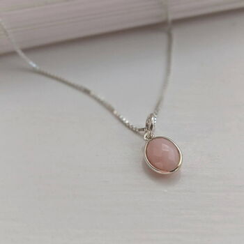Pink Opal Oval Gemstone Necklace, 8 of 11