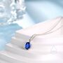Sterling Silver Oval Cz Pendant Necklace, thumbnail 7 of 12