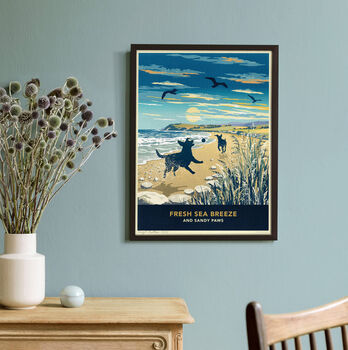 Two Labradors Limited Edition Beach Fun Gift Print, 3 of 11