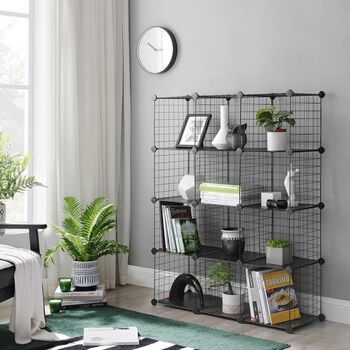 Twelve Cube Wire Grid Storage Shelving Unit, 2 of 9