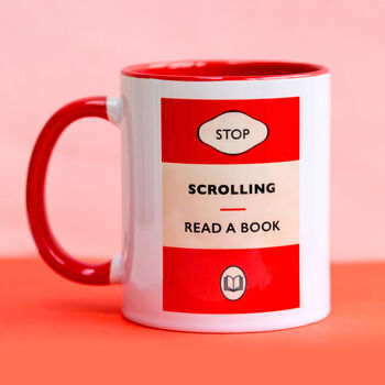 'Stop Scrolling Read A Book' Mug, 2 of 3