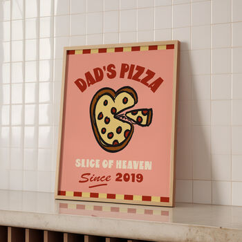 Personalised Dad's Pizza Illustrated Giclee Print, 4 of 6