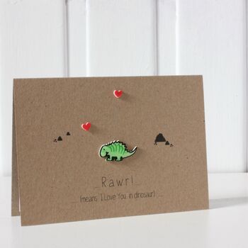 Dinosaur Father's Day Card, Rawr Means I Love You, 3 of 3