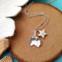 Sterling Silver Holly And Initial Star Necklace, thumbnail 5 of 7