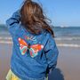 Personalised Bright Butterfly Kids Denim Jacket, thumbnail 1 of 4