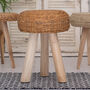 Wooden Stool With Wicker Seat, thumbnail 6 of 7