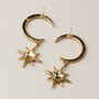Sparkly Crescent Moon And Star Dangle Stud Earrings, thumbnail 6 of 7