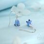 Sterling Silver Enamel Bluebell Flower Drop Dangle Earrings, thumbnail 5 of 11