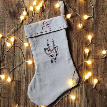 Personalised Hand Embroidered Christmas Stockings, 5 of 10