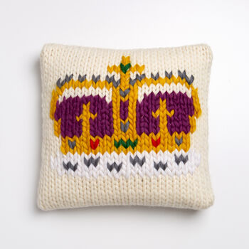 Platinum Jubilee Coronation Cushion Knitting Kit, 2 of 6