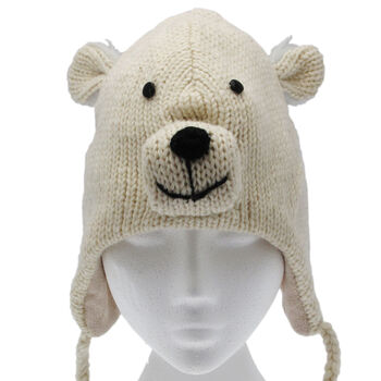 Polar Bear Hand Knitted Woollen Animal Hat, 6 of 6