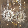 Wooden Reindeer Snowflake Hanging Decoration, thumbnail 1 of 2