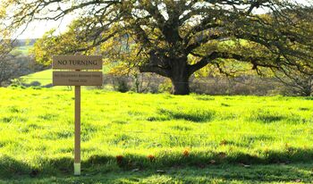 Solid Oak Two Tier One Post Sign, 6 of 8