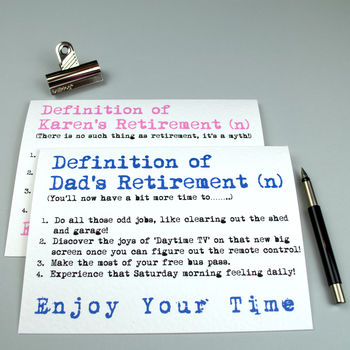 Personalised Definition Of Retirement Card, 3 of 12
