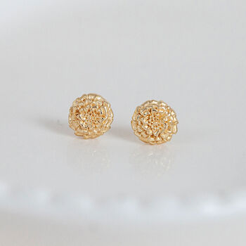 18ct Gold Plated October Birth Flower Stud Earrings, 2 of 10