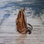 Military Style Genuine Leather Backpack In Tan, thumbnail 4 of 12