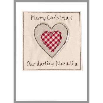 Personalised Heart 1st Christmas Card For Baby Girl, Daughter, Granddaughter, 2 of 12