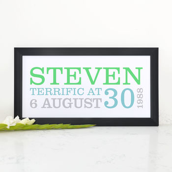 Personalised 30th Birthday Rectangular Framed Print, 5 of 9