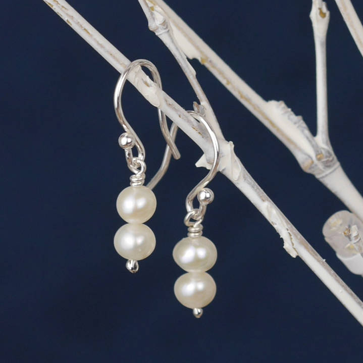 white pearl drop earrings by louise mary designs | notonthehighstreet.com