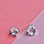 Ethical Silver Textile Ribbon Stud Earrings, thumbnail 1 of 5