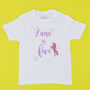 Personalised Unicorn Birthday Sparkle T Shirt, thumbnail 3 of 4