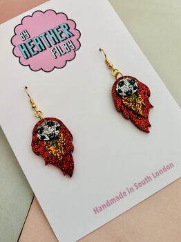 Meteor Glitter Resin Earrings / Space Lover Gift / Celestial Statement Jewellery / Cosmic Accessories, 4 of 5