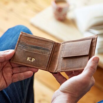 Personalised Handmade Buffalo Men's Leather Wallet, 3 of 10