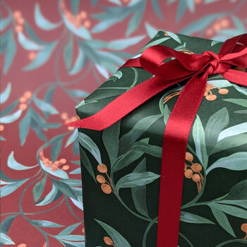Vintage Berry Christmas Wrapping Paper, 4 of 5