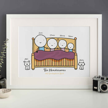 Personalised Family Bed Print, 2 of 8