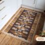 Turkish Kilim Brown Leaf Area Rug, thumbnail 5 of 7