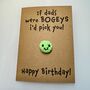 Personalised Funny Bogey Crochet Birthday Card Handmade, thumbnail 2 of 12