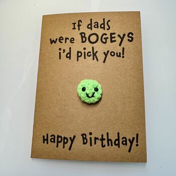 Personalised Funny Bogey Crochet Birthday Card Handmade, 2 of 12