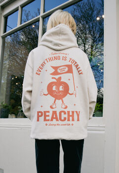 Everything Is Peachy Unisex Graphic Hoodie In Vanilla, 4 of 4
