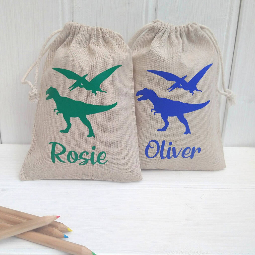 Personalised Dinosaur Birthday Party Bags, 1 of 3