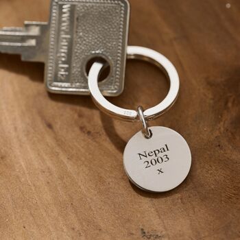Star Map Memorable Date Sterling Silver Keyring, 3 of 10