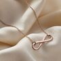 Personalised 9ct Rose Gold Infinity Necklace, thumbnail 2 of 5