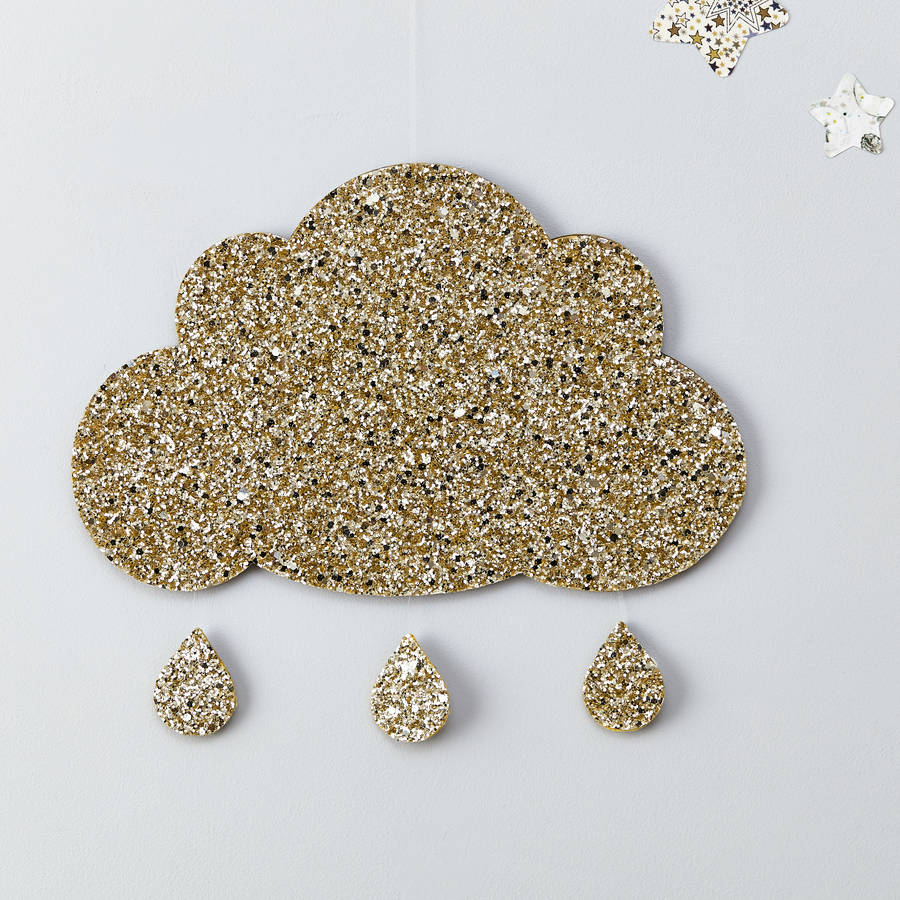 glitter cloud wall hanging by little cloud
