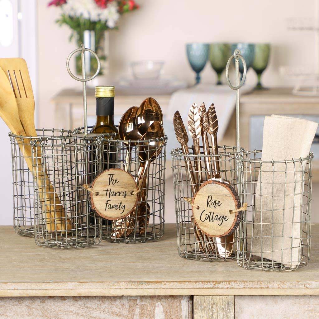Personalised Industrial Wire Kitchen Utensil Holder By Dibor ...