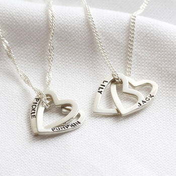 Personalised Interlocking Hearts Pendant Necklace, 3 of 6