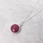 925 Sterling Silver Round Ruby July Necklace, thumbnail 1 of 4