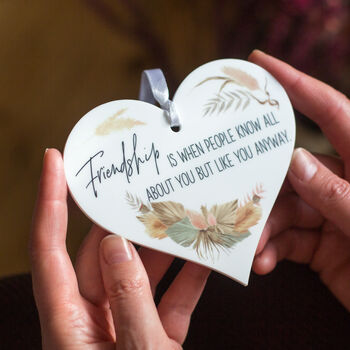 Pampas And Dried Foliage Friendship Heart Wall Hanging, 2 of 5