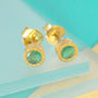 Emerald May Birthstone Gold Plated Silver Jewellery Set, thumbnail 2 of 4