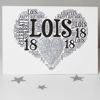Personalised 18th Birthday Sparkle Card, 6 of 12