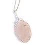 Rose Quartz Silver Wrapped Gemstone Necklace, thumbnail 2 of 5