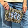 Personalised Varsity Year Leopard Print Makeup Bag, thumbnail 3 of 3