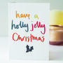 Holly Jolly Hand Lettered Christmas Card, thumbnail 3 of 3