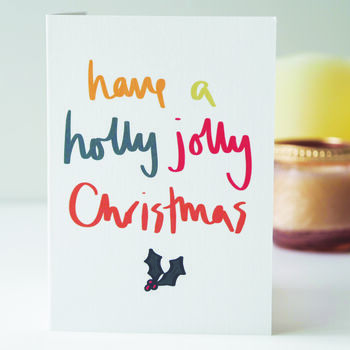 Holly Jolly Hand Lettered Christmas Card, 3 of 3