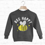 Bee Happy Children's Slogan Sweatshirt, thumbnail 5 of 5