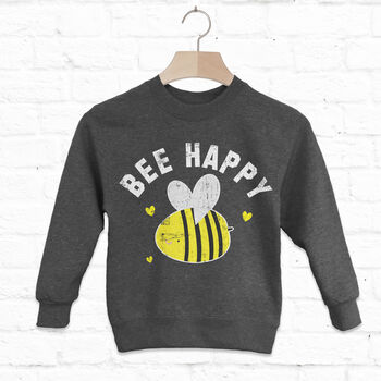 Bee Happy Children's Slogan Sweatshirt, 5 of 5
